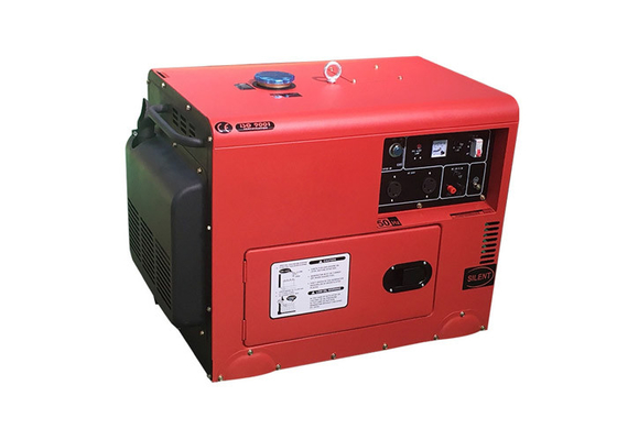 AC 7.5kvaモーター小さい携帯用発電機、赤い色のディーゼル発電機